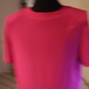 Women's Classic Crewneck Blouse in Hot Pink